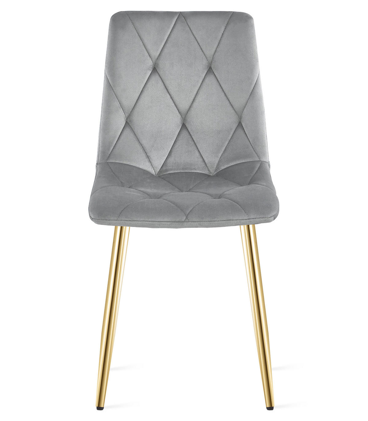 ESSZIMMERSTUHL 4-er Set TYRA hellgrauer Sitz, goldene Beine - Goldfarben/Hellgrau, Textil (44.5/87/54.5cm) - Valora