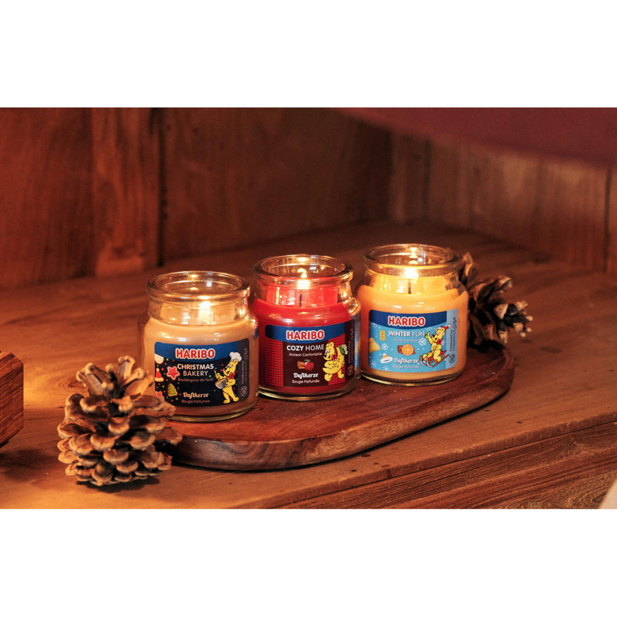 DUFTKERZEN-GESCHENKSET Haribo - Orange, Glas/Naturmaterialen (9cm)