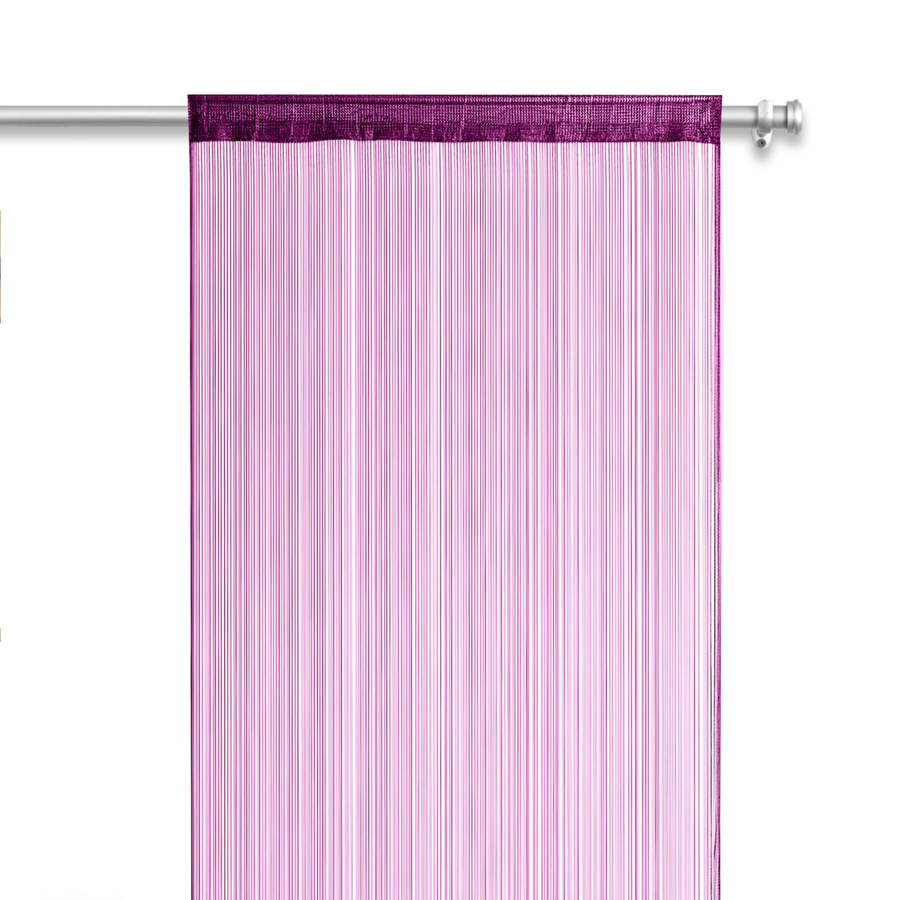 FADENVORHANG lila 245/90 cm Stangendurchzug kürzbar - Lila, Textil (90/245/1cm) - wometo