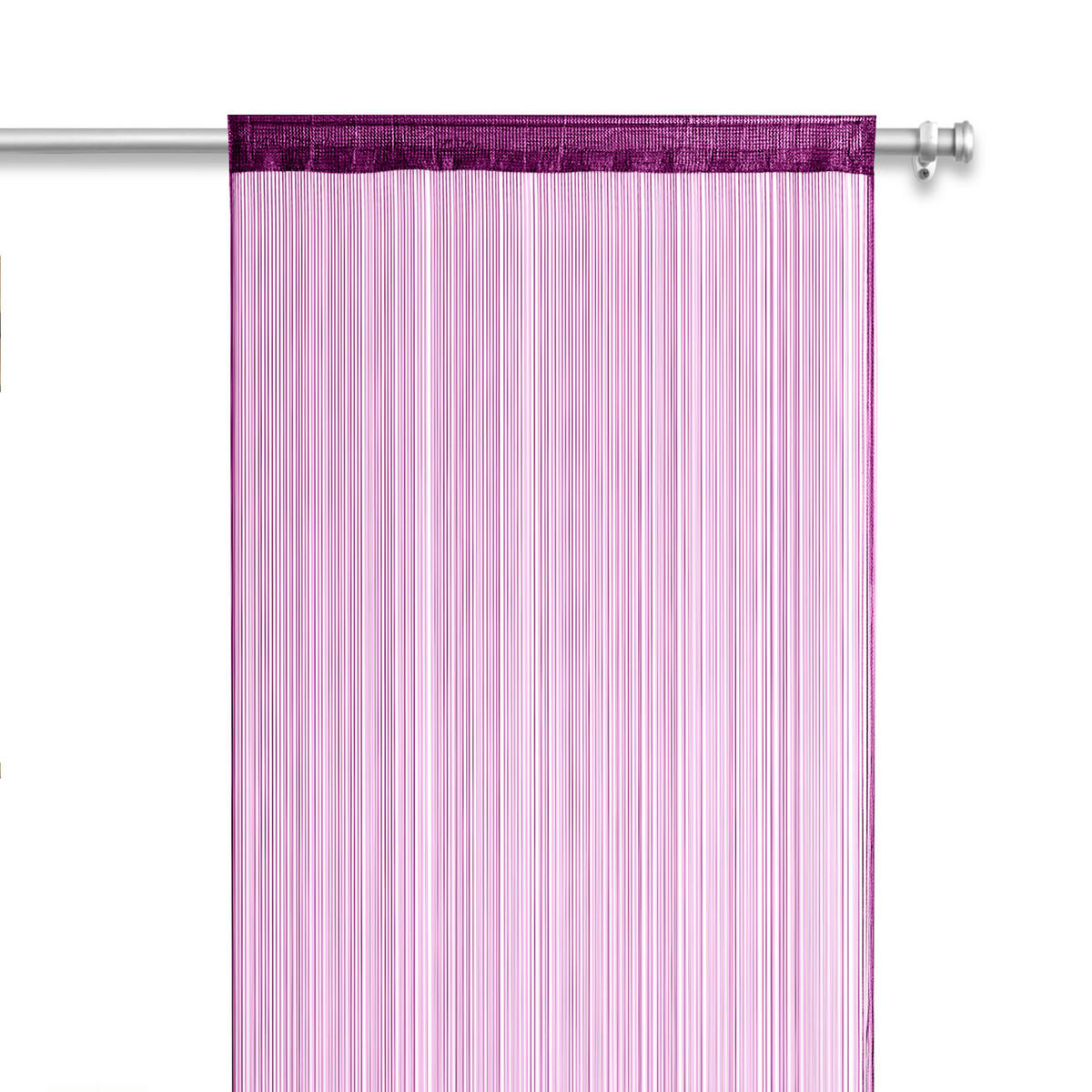 FADENVORHANG lila 245/90 cm Stangendurchzug kürzbar - Lila, Textil (90/245/1cm) - wometo