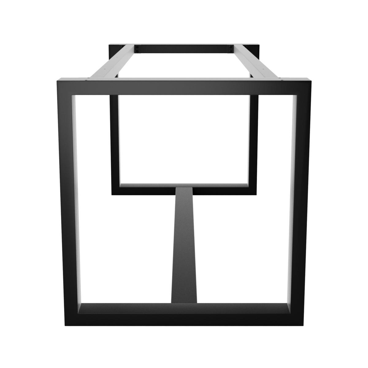 TISCHBEINE Porto Metall Schwarz 140/70/72 cm - Schwarz, Metall (70/72/140cm) - Metalo Pro