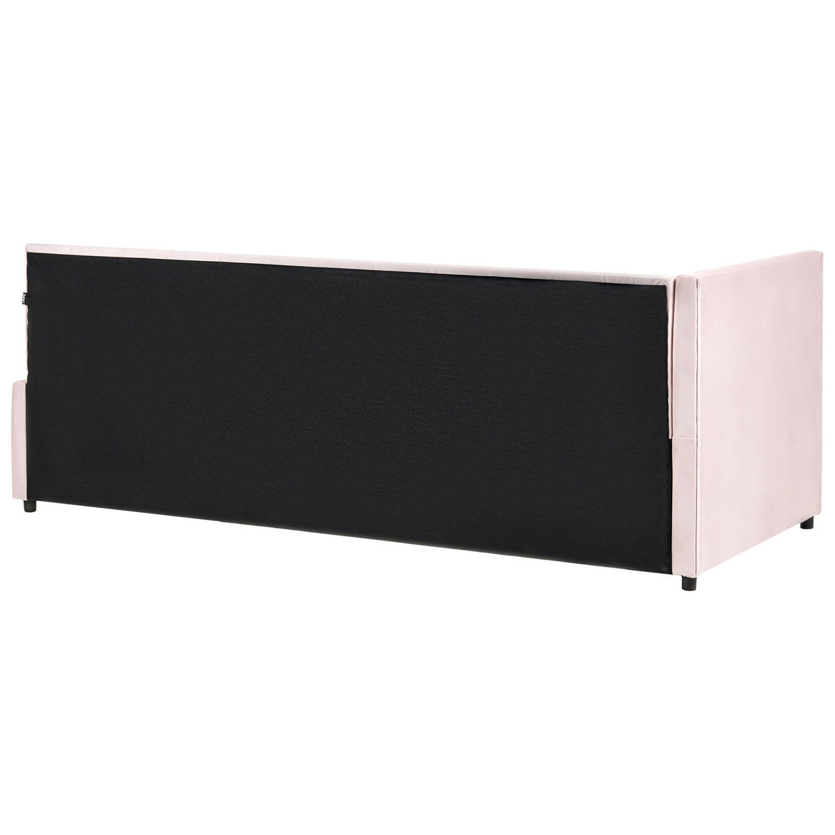 TAGESBETT Samtstoff 90/200 cm Pastellrosa Lisieux - Pink, Textil (90/200cm) - Beliani
