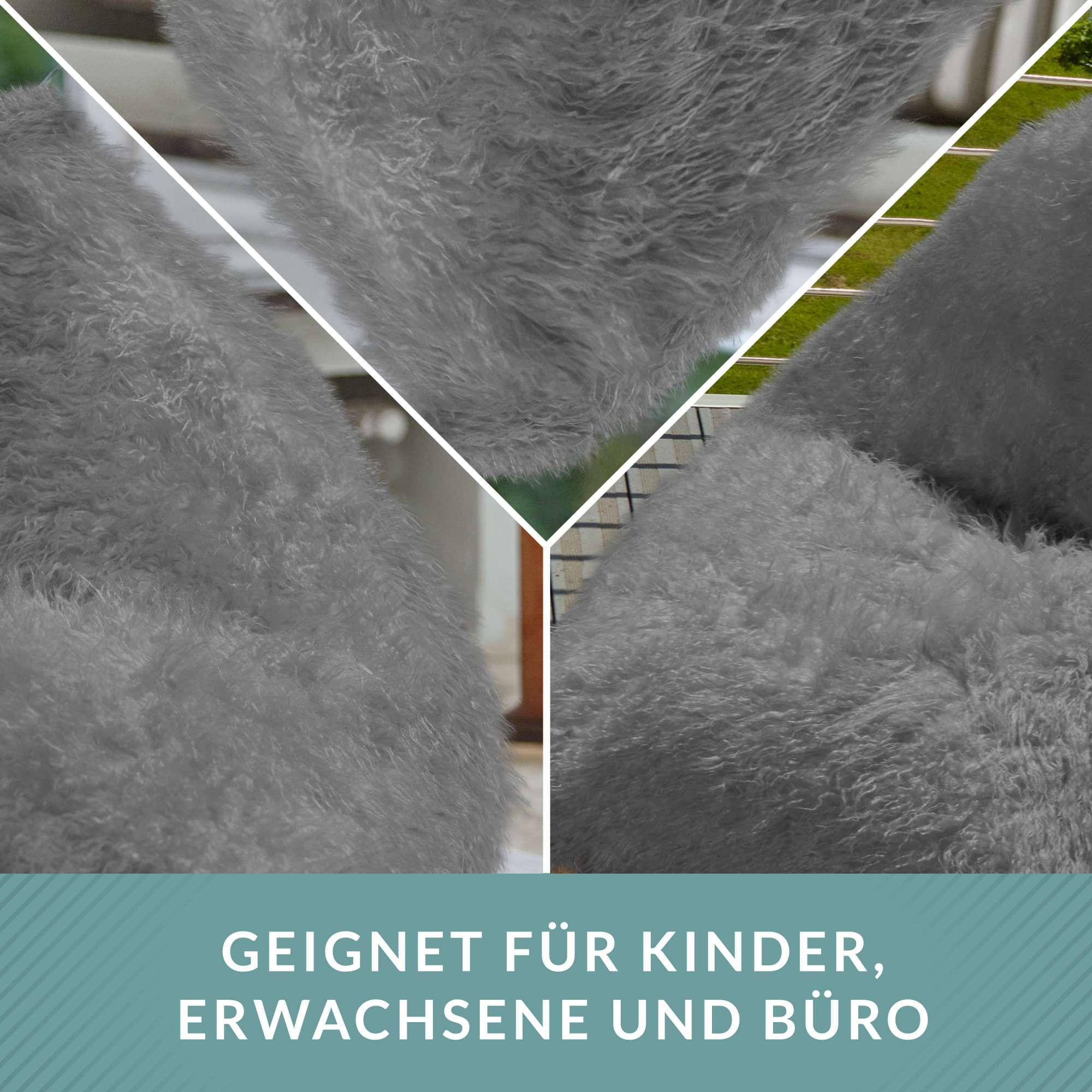 Thumbnail - Green Bean Fell, Grau, Textil, Rechteckig, 100x100x100 cm, Hergestellt in Deutschland, Wohnzimmer, Hocker, Sitzsäcke, XX...