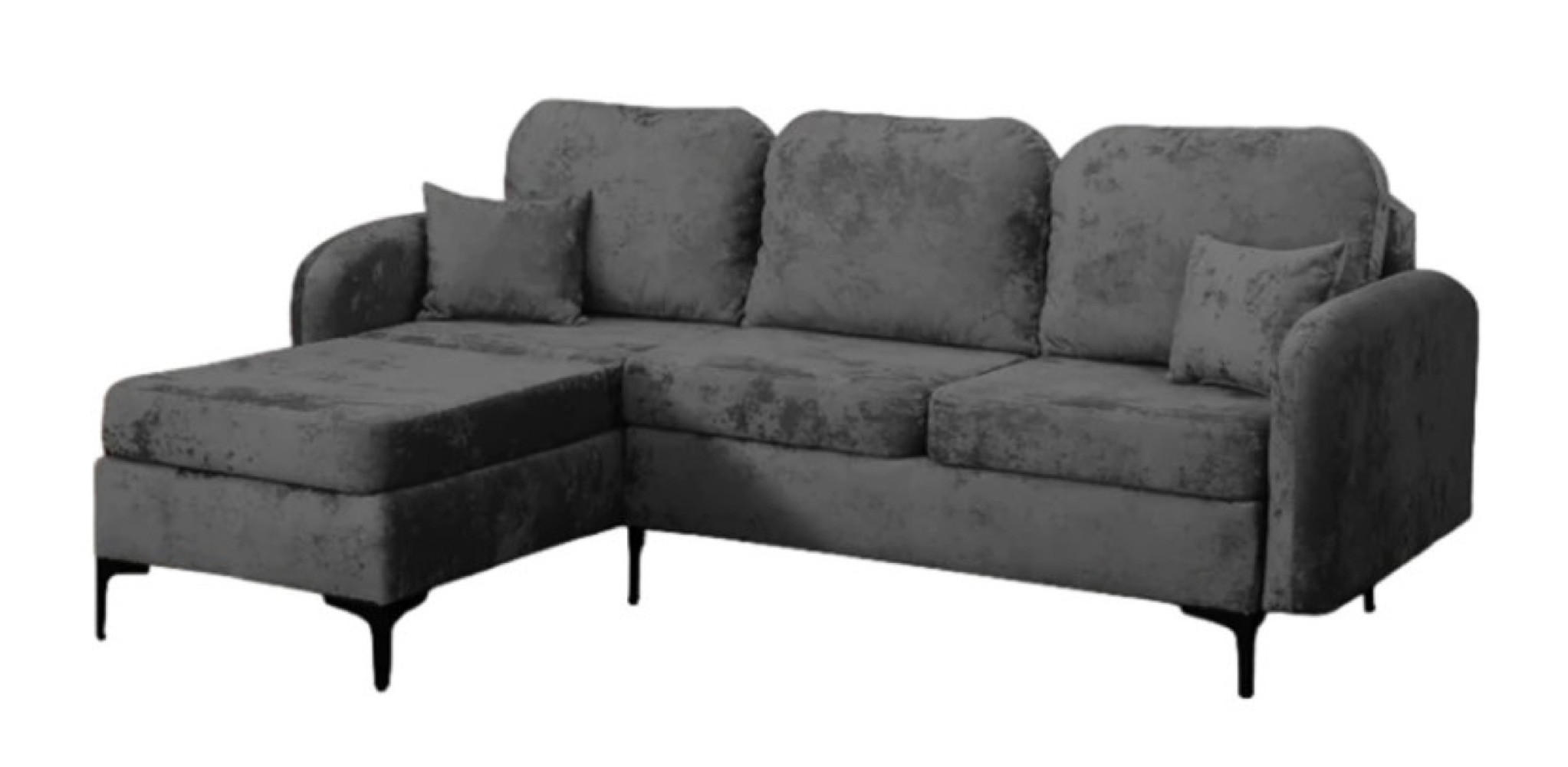 ECKSOFA Grafit VENI L Mit Schlaffunktion Links - Graphitfarben, Textil (228/172cm) - Sepro Meble