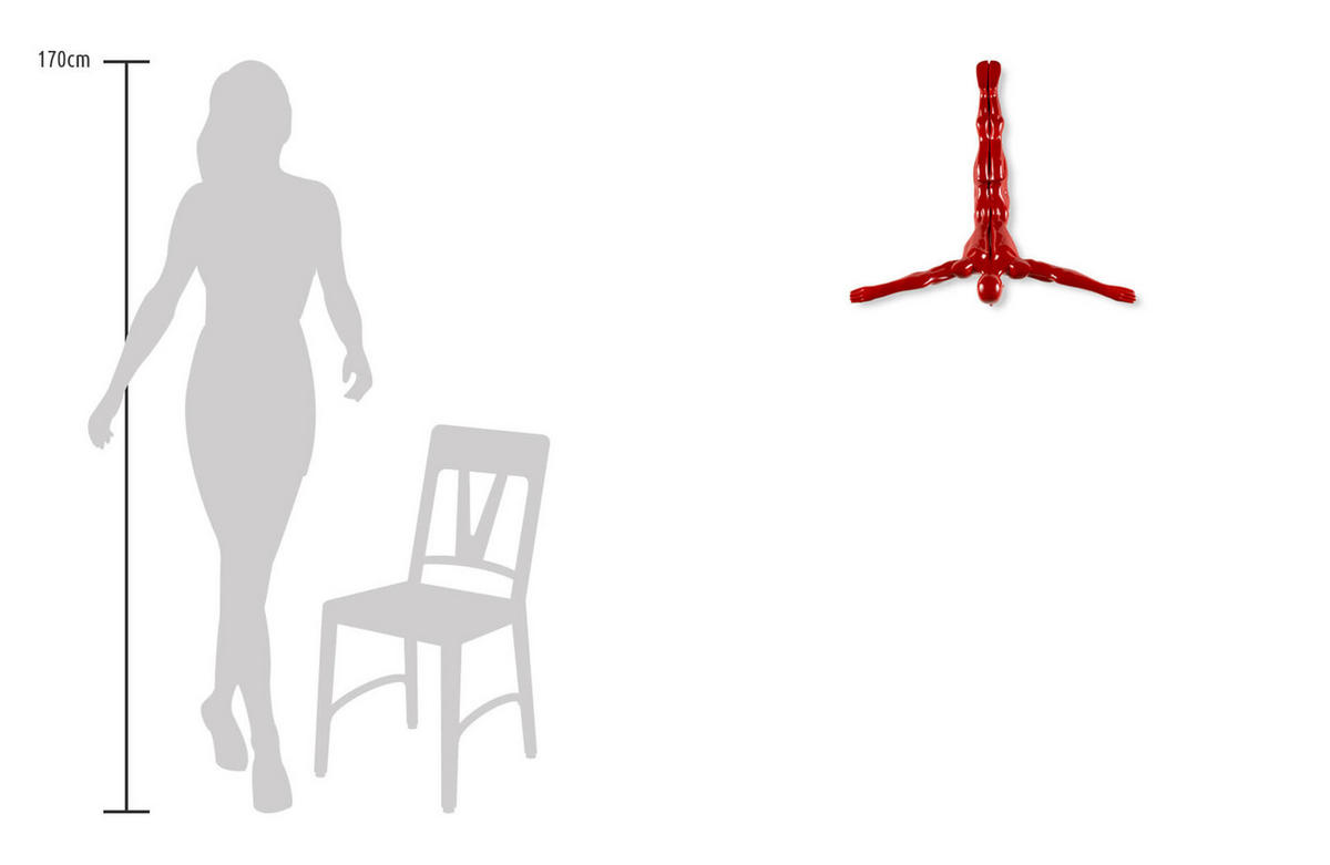 SKULPTUR Rot 53/56 cm - Rot, Stein (1.75/56/24cm) - KUNSTLOFT