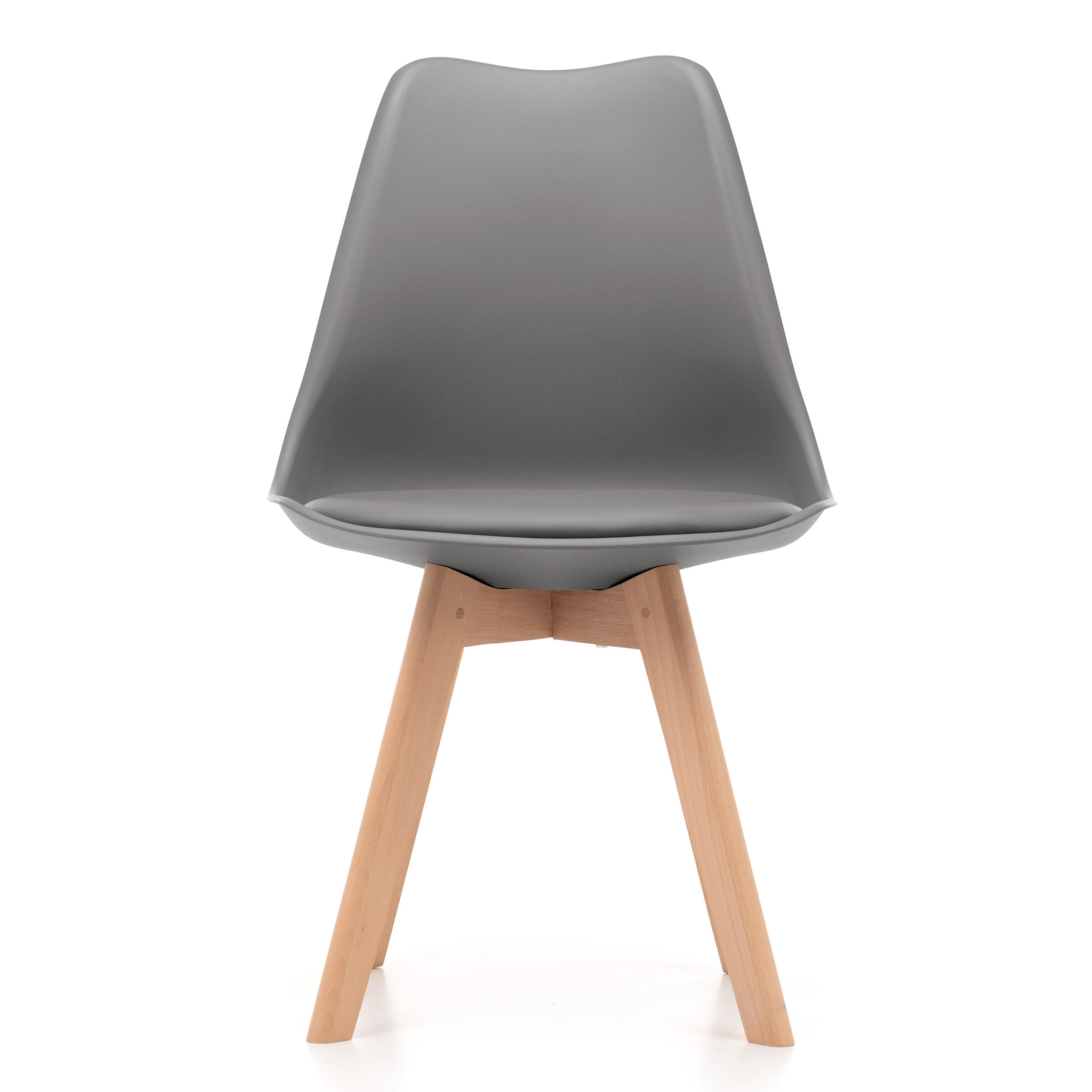 STUHL skandinavisch Dublin grau mit Kissen - Naturfarben/Grau, Holz/Kunststoff (49/83/54cm) - NEW HOME