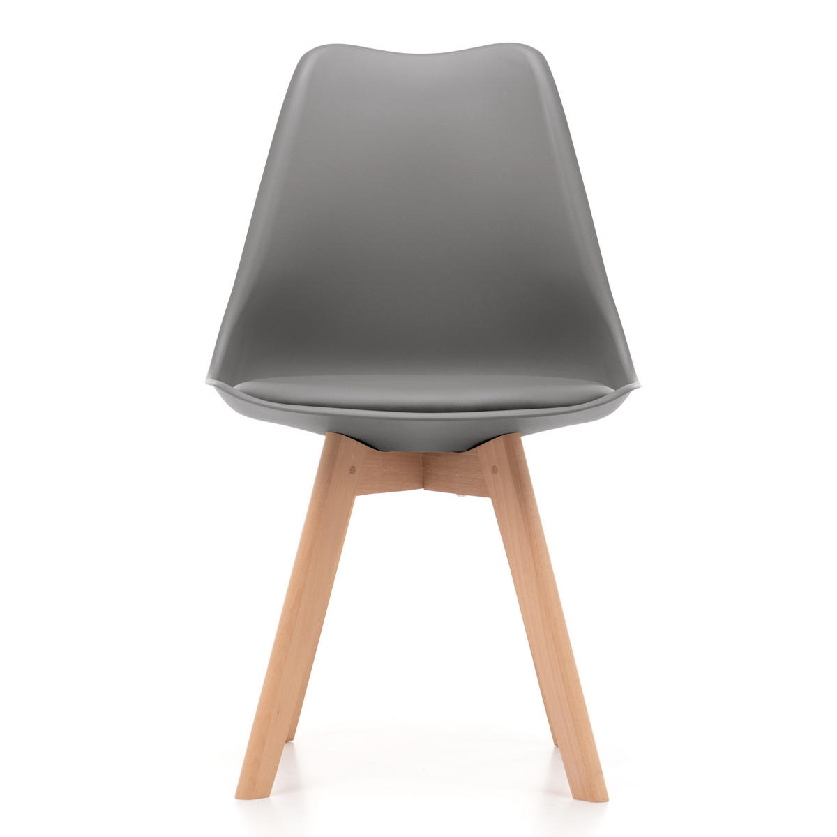 STUHL skandinavisch Dublin grau mit Kissen - Naturfarben/Grau, Holz/Kunststoff (49/83/54cm) - NEW HOME