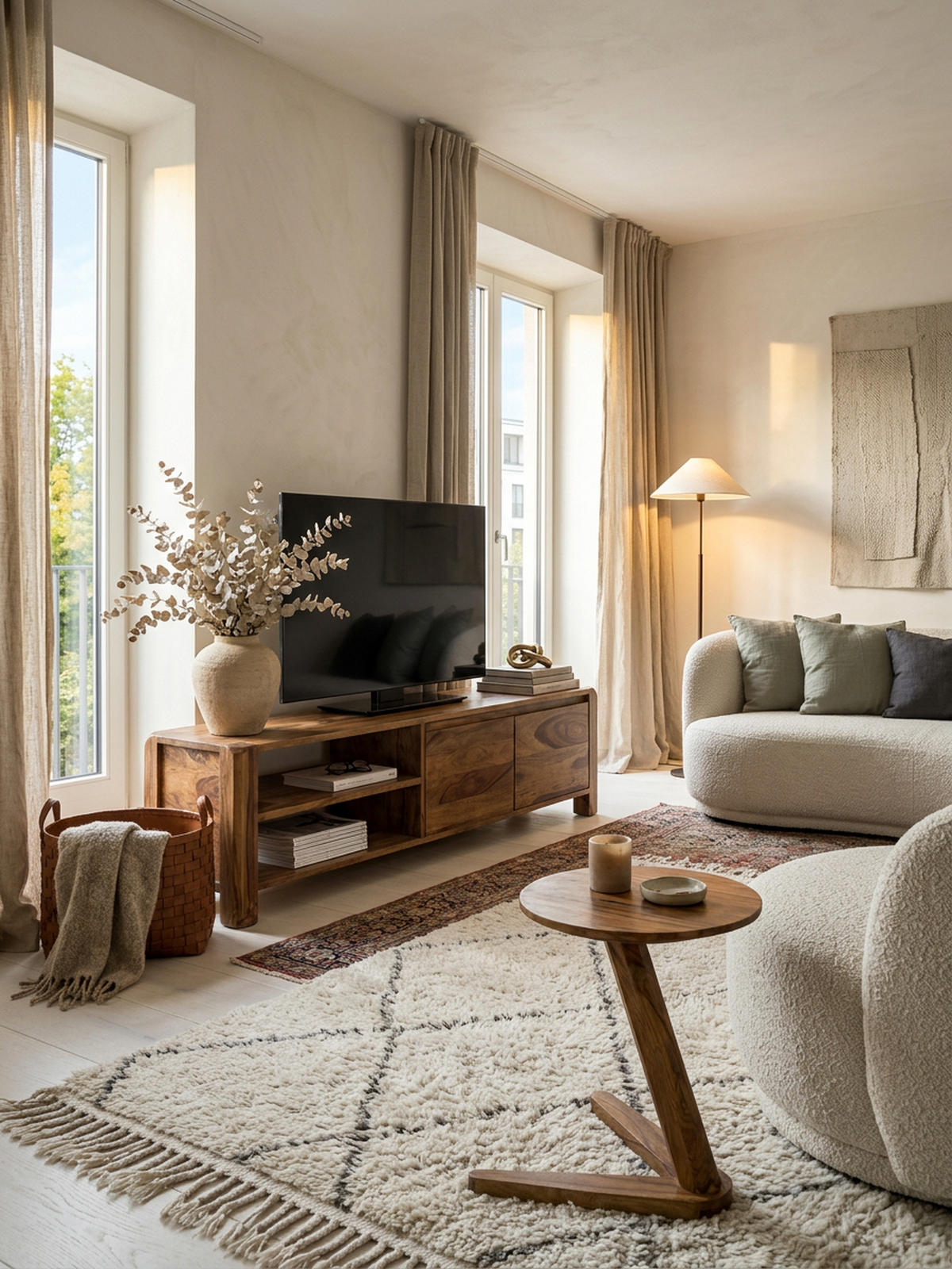 TV-LOWBOARD Massivholz, 4 Füße, viel Stauraum, Braun 140x35x40 cm - Braun, Holz (140/40/35cm) - KADIMA DESIGN