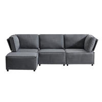 ECKSOFA DE-35021 modular Dunkelgrau - Dunkelgrau, Holzwerkstoff (154/238cm) - ComfortXL