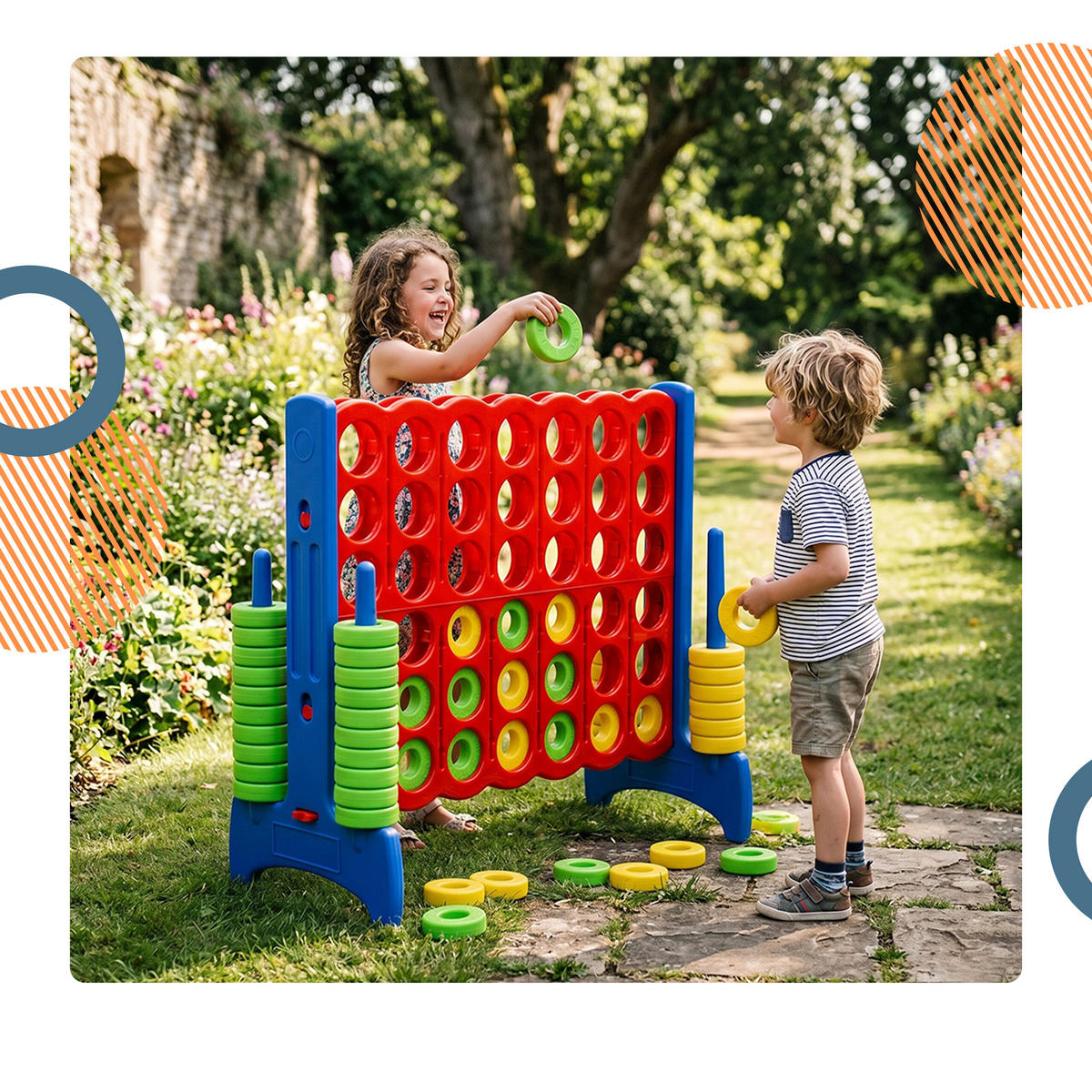 4 v rade - viacfarebná, plast (120/55cm) - Relaxdays