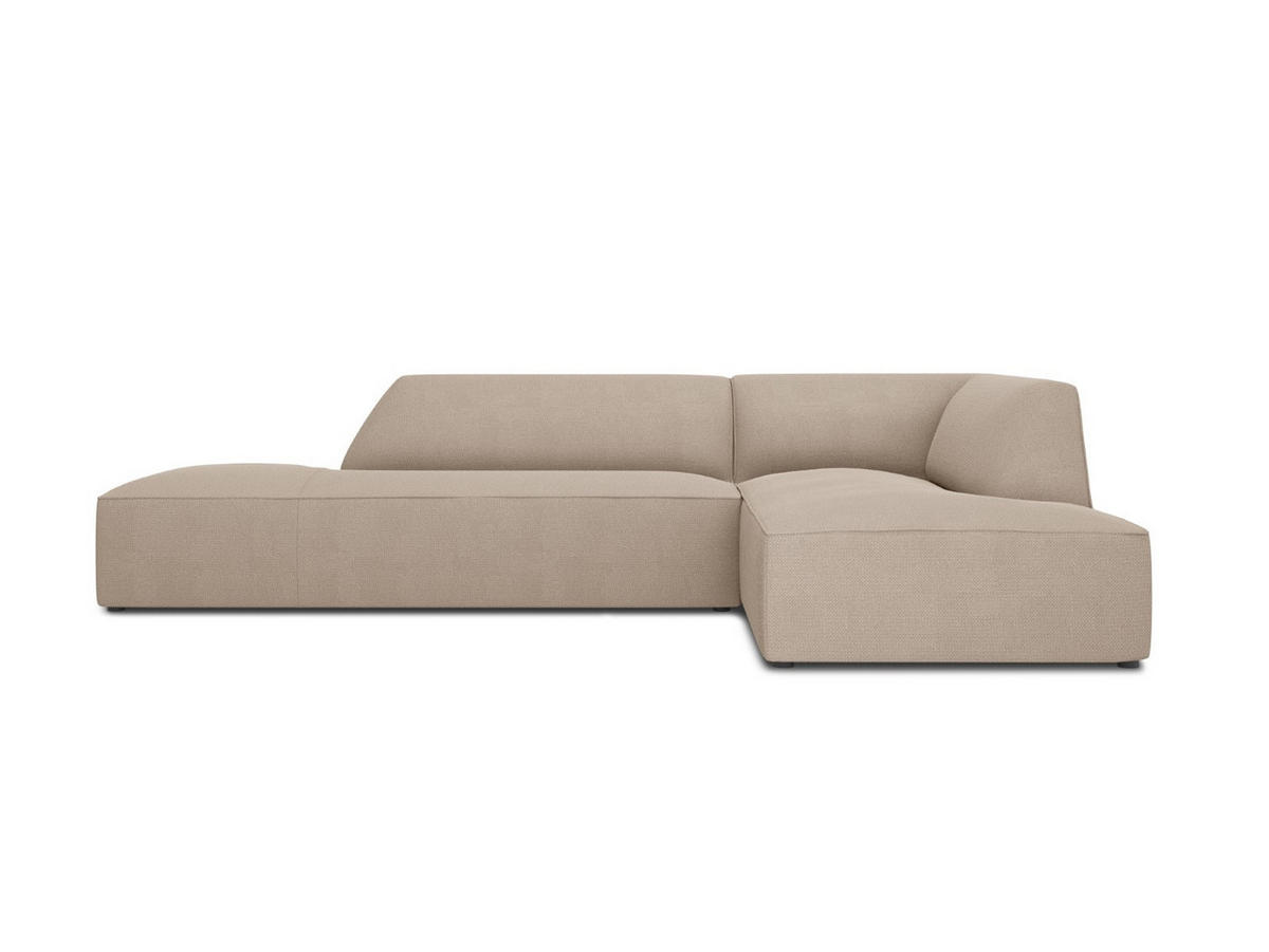 ECKSOFA rechts Ruby aus strukturiertem Stoff dunkelbeige 4 Sitzplätze - Taupe, Textil (180/273cm) - Micadoni
