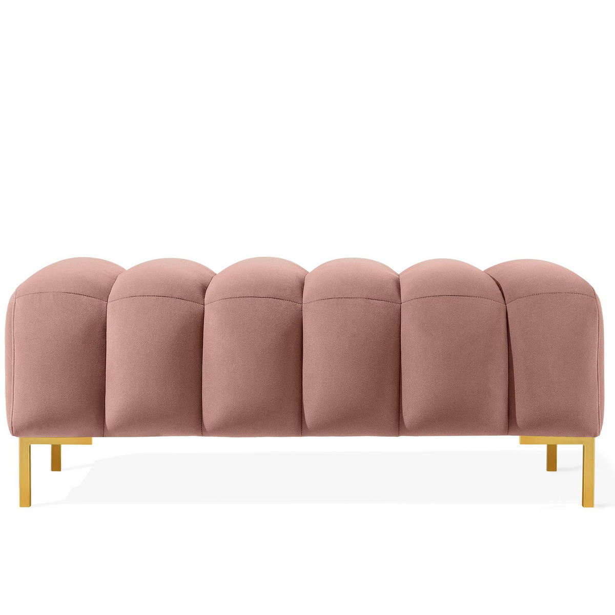 SITZHOCKER Polsterhocker PECCO, Veloursstoff - Goldfarben/Rosa, Holz/Textil (120/50/50cm) - KONSIMO®
