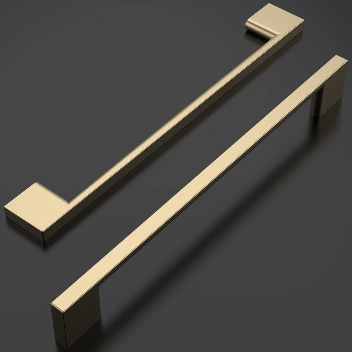 MÖBELGRIFF Gold 6er-Set 192 mm gebürstetes Messing - Silberfarben, Metall (0.9/2.7/2.17cm)