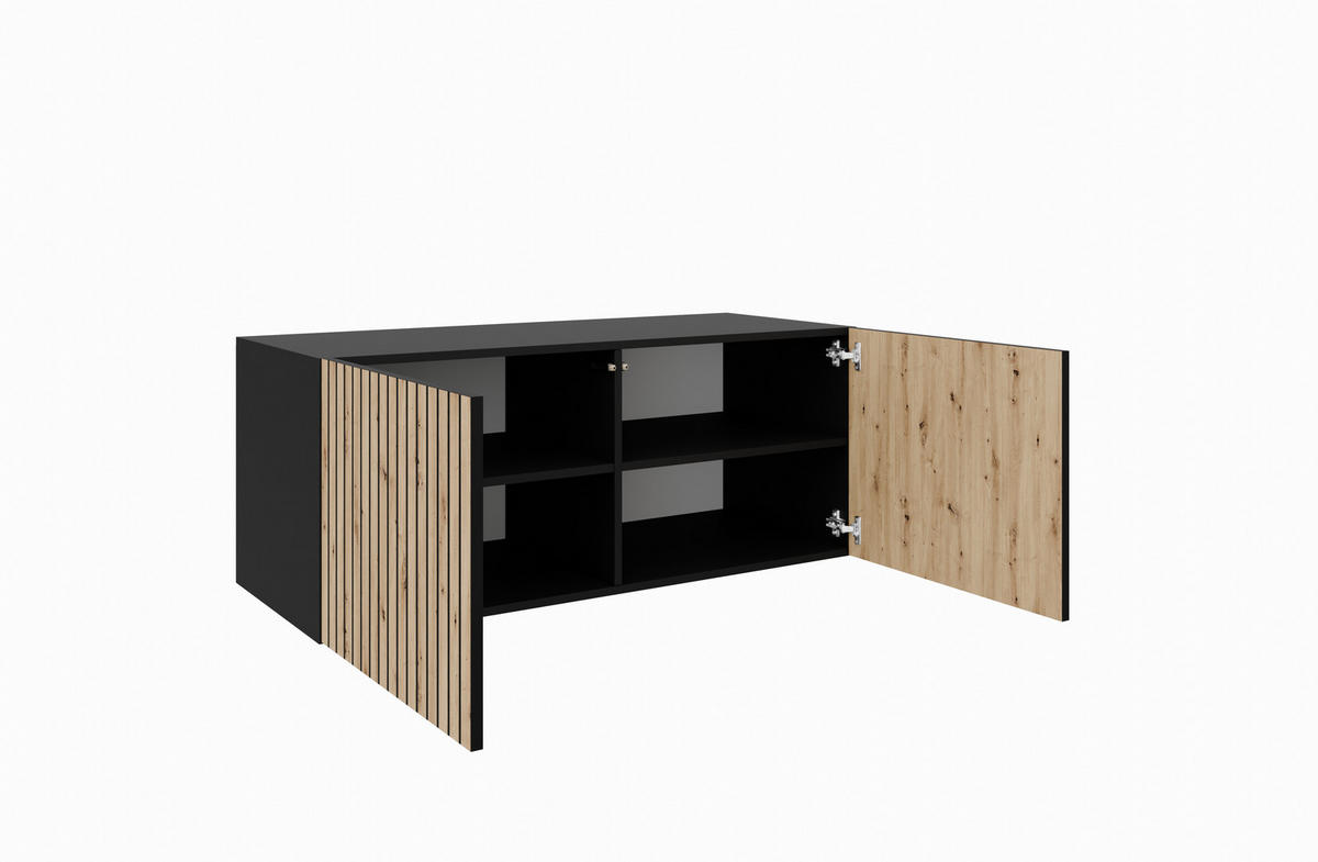 TV-SCHRANK CORA - Schwarz/Eiche Artisan, Holzwerkstoff (100/41/40cm) - Meblini