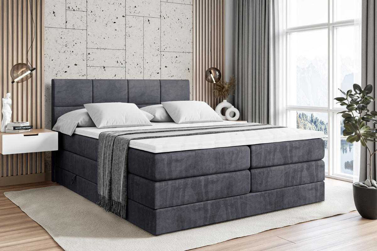 BOXSPRINGBETT ARDENI KING - 120x200 - H3/H4 - Dunkelgrau - Dunkelgrau, Holzwerkstoff (120/200cm) - ALTDECOR