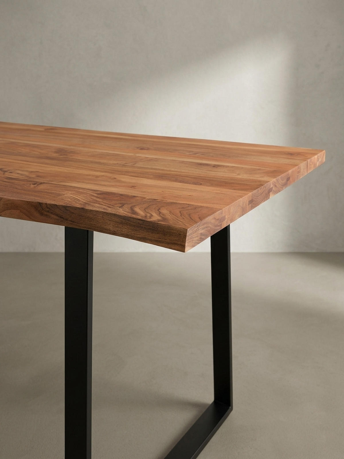 SCHREIBTISCH Massivholz Baumkante Handgefertigt Akazie TARN, Goldbraun-Schwarz 180x90x76 cm - Schwarz/Braun, Holz/Metall (90/180/76cm) - KADIMA DESIGN