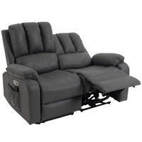 RELAXSOFA Polyester Polyester - Dunkelgrau/Schwarz, Holzwerkstoff/Textil (91/102/145cm) - HOMCOM