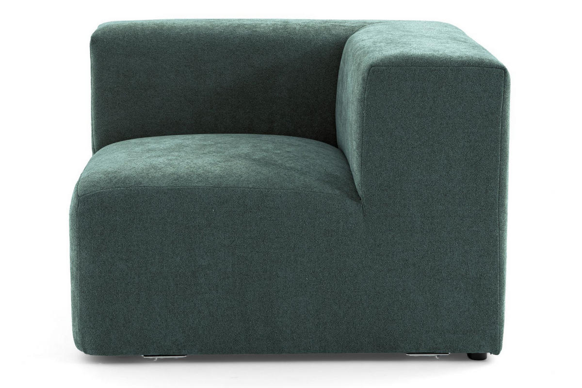 4-SITZER modulares Ecksofa HEAVEN SET 2 Rechts, Breite 300 cm Webstoff Dunkelgrün - Dunkelgrün/Schwarz, Holz/Kunststoff (245/300cm) - Muffo