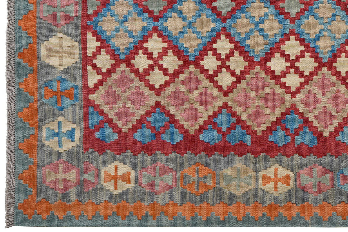 HANDWEBTEPPICH Kelim Gashgai Rot 206/159 cm Schurwolle - Rot, Textil (159/206cm) - Looma