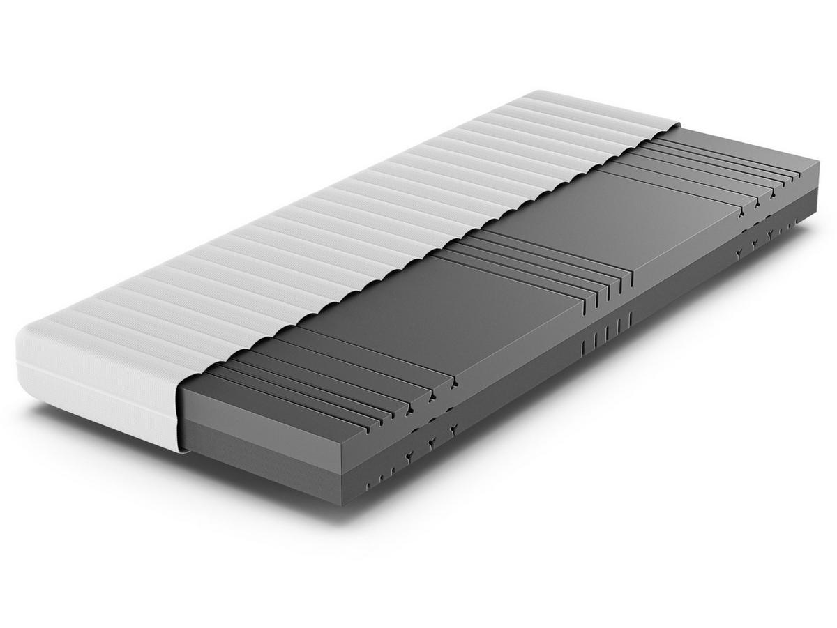 KALTSCHAUMMATRATZE KSP-500, 7 Zonen, Größe: 100x200, Härtegrad: H3 / H4 - Wendematratze - Weiß, Textil (100/200cm) - Betten-ABC