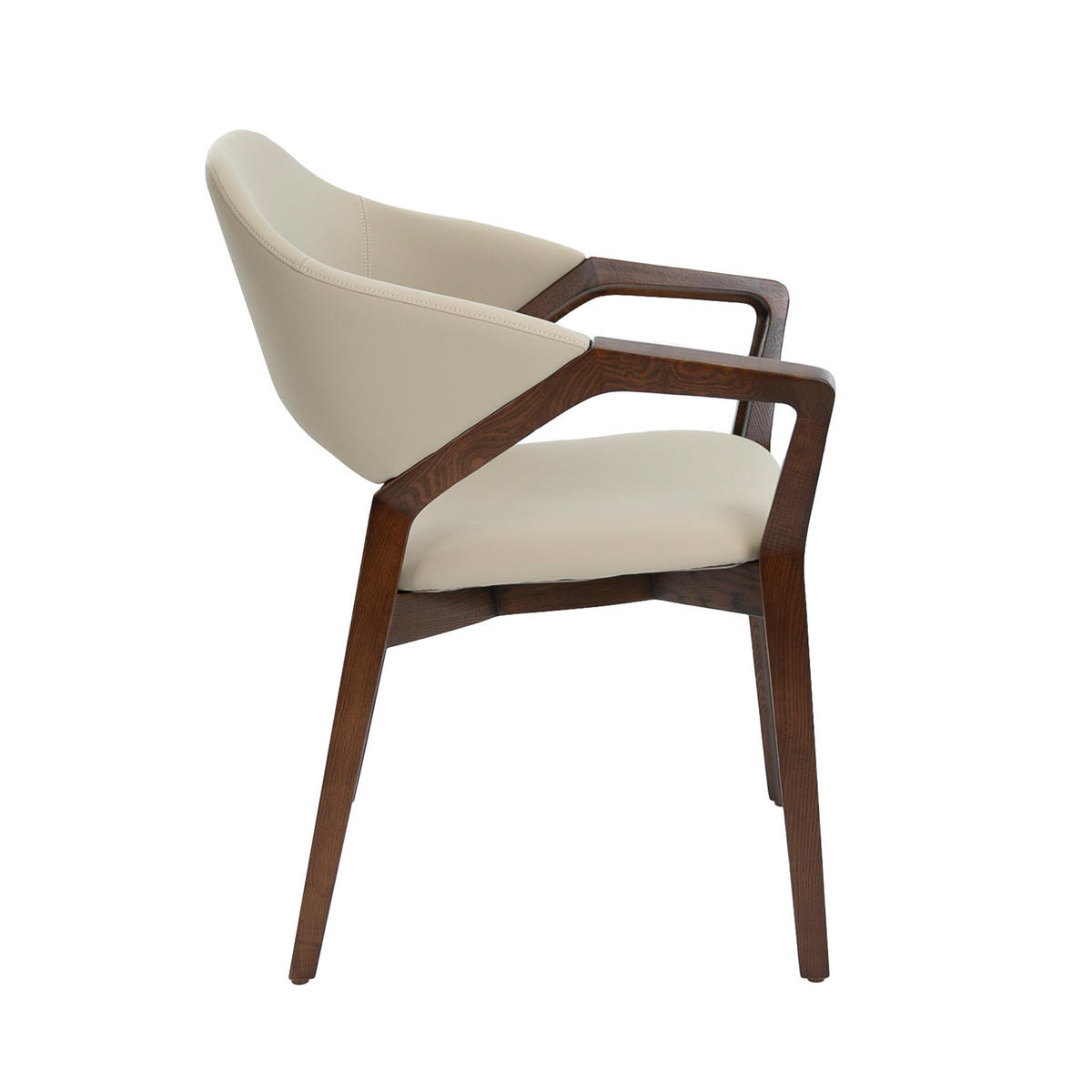 STUHL Nerz aus Kunstleder 57/58/80 cm - Fango/Nussbaumfarben, Leder/Holz (57/80/58cm) - ANGEL CERDA