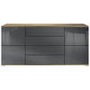 SIDEBOARD Rova Grau Hochglanz - Grau, Holzwerkstoff (166.5/75.5/35cm) - Vladon