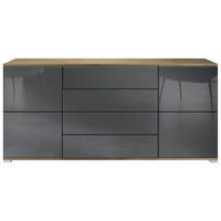 SIDEBOARD Rova Grau Hochglanz - Grau, Holzwerkstoff (166.5/75.5/35cm) - Vladon