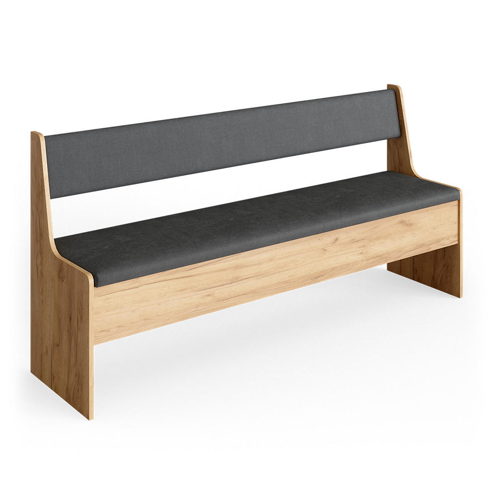 ESSZIMMER-ECKBANK Roman Sandeiche 166.6 x 41.5 cm - Anthrazit/Eiche Wotan, Holzwerkstoff (41.5/80/166.6cm) - Vicco