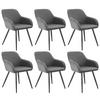 ESSZIMMERSTUHL 6er Set Marilyn 58 x 62 x 82 cm grau/schwarz - Schwarz/Grau, Kunststoff (62/82/58cm) - tectake