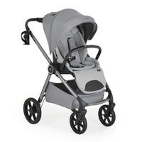 KOMBIKINDERWAGEN Unique 3 in 1 grau Babyschale Stoßdämpfer PU-Räder Tasche - Grau, Metall (75/59/104cm) - Cangaroo