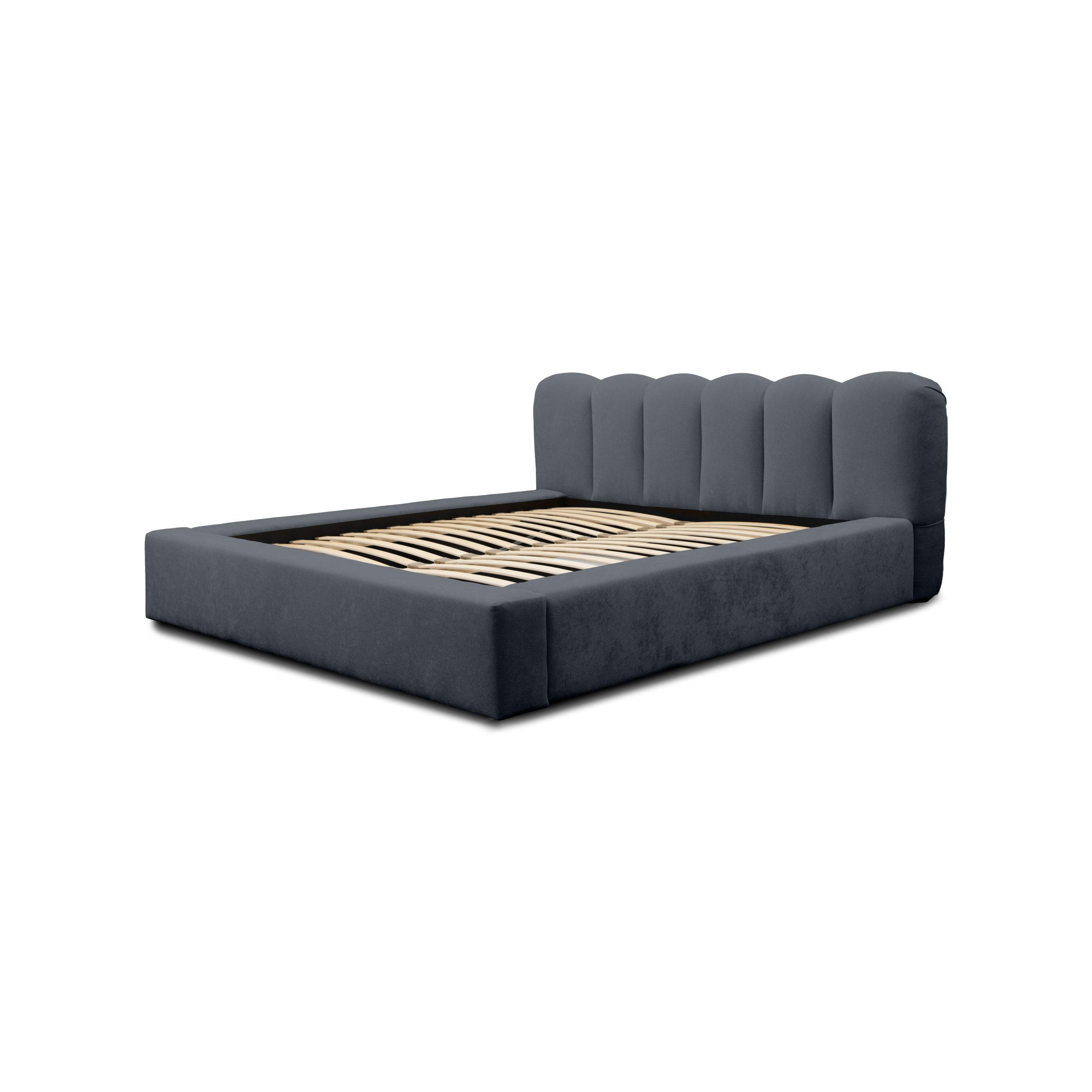 POLSTERBETT schenilen Struktur Ranera 140x200 cm, Dunkelblau - Dunkelblau, Textil (140/200cm) - Fedve