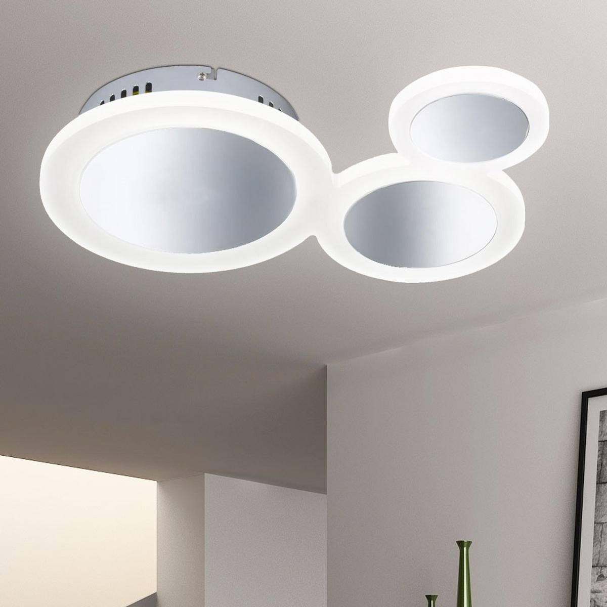 LED DECKENLEUCHTE Metall Chrom Silber - Silberfarben, Metall (39/28/7.5cm) - Wofi