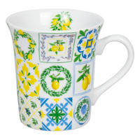 KAFFEEBECHER Sizilianische Muster - Naturfarben, Keramik (0.41L) - Könitz