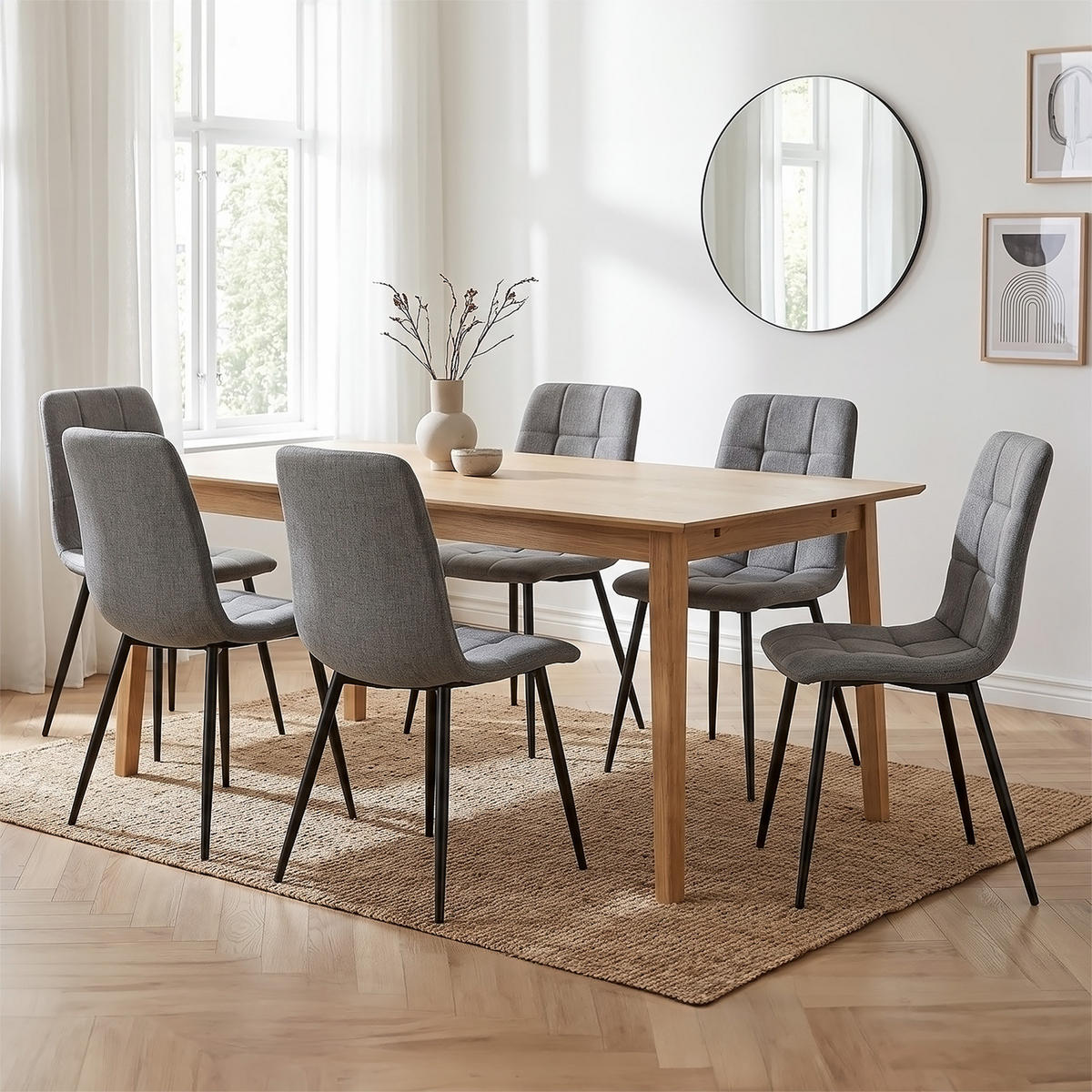 STUHL in Stahl Leinen Grau - Grau, Textil (43/88/50cm) - Homestyle4u