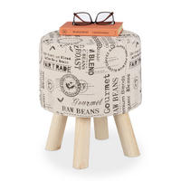 SITZHOCKER - Multicolor, Holz/Wellpappe (32/38/32cm) - Relaxdays