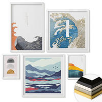 WANDBILDER 5er-Set - 50x50 cm & 20x30 cm & 40x60 cm Weißer Rahmen - Stilvolle moderne Blumen - Weiß, Kunststoff (40/60cm) - ArtPrintCave