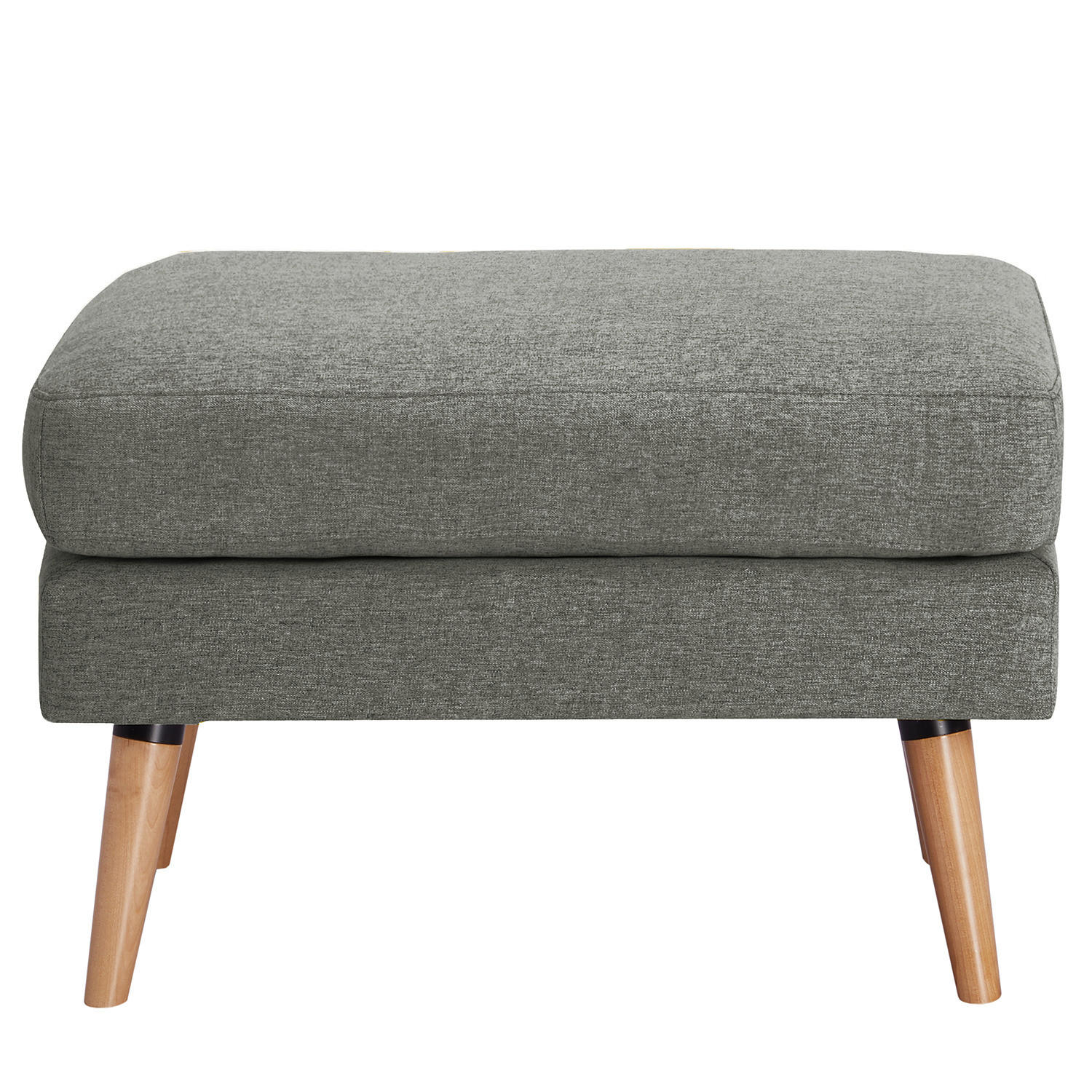 POLSTERHOCKER - Beige/Grau, Holz/Birkenholz (72/47/49cm) - home24