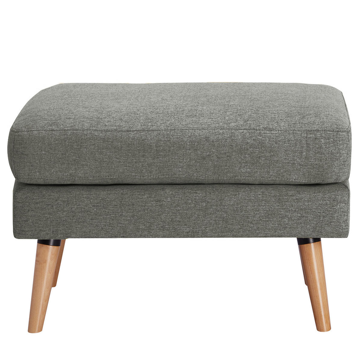 POLSTERHOCKER - Beige/Grau, Holz/Birkenholz (72/47/49cm) - home24