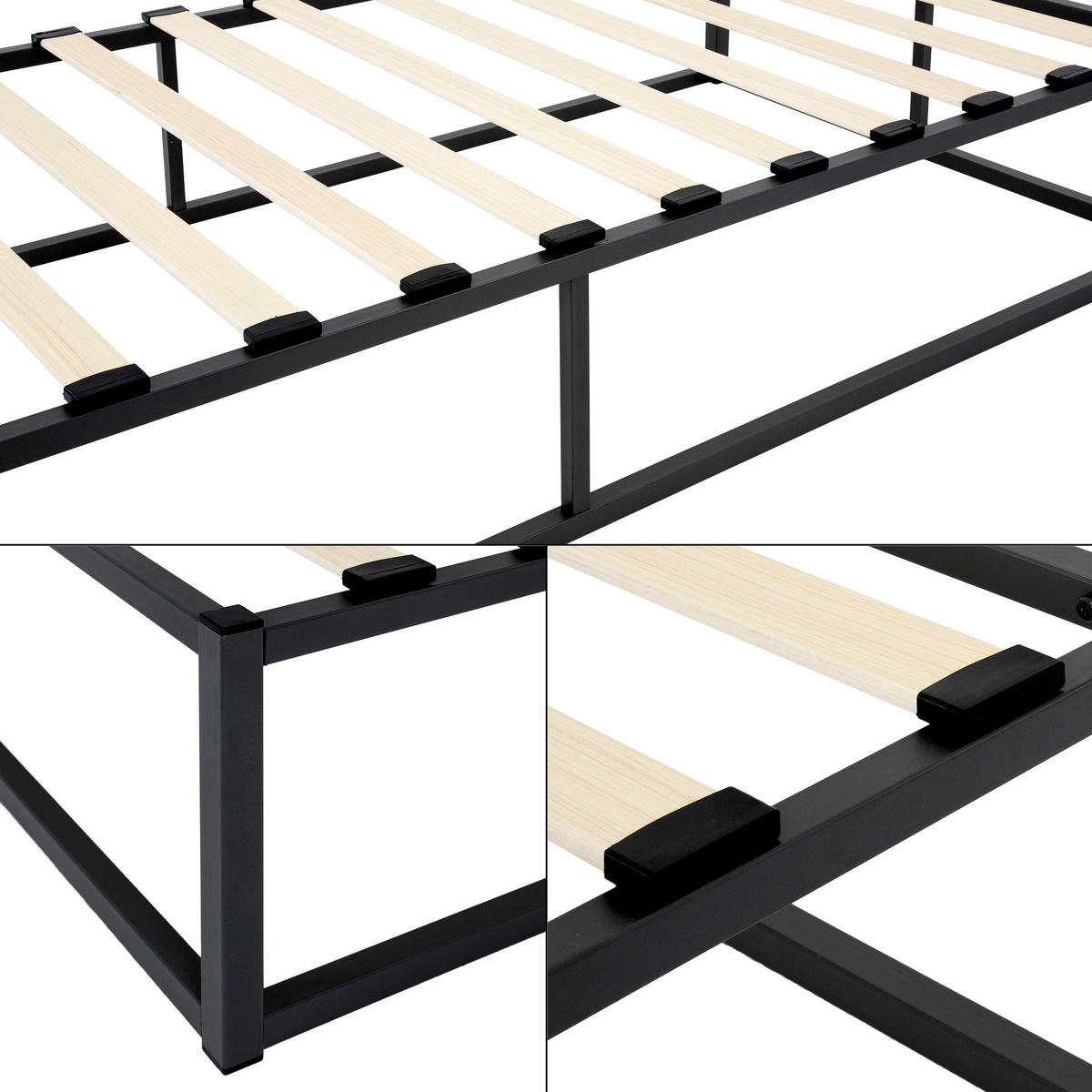 METALLBETT 200/90 cm - Schwarz, Metall (90/200cm) - ML-DESIGN