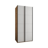 SCHWEBETÜRENSCHRANK 245,5/110/64 2-türig - Schwarz/Weiß, Holz/Metall (110/245/64cm) - Abiks Möbel