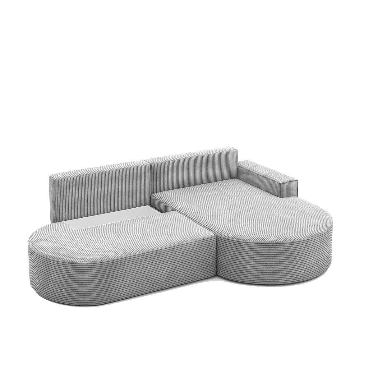 ECKSOFA Modena Pro - Komfort Und Stil Stoff Poso Silber Rechts - Silberfarben, Holz (278/179cm) - Kaiser Möbel