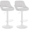 BARHOCKER 2er Set Lederlook weiß - Weiß, Textil (47/85/48cm) - CLP