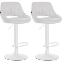 BARHOCKER 2er Set Lederlook weiß - Weiß, Textil (47/85/48cm) - CLP