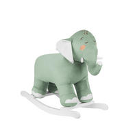 SCHAUKELTIER Elefant grün Plüsch, Holzgriffe, Holzkufen, ab 18 Monate, bis 30 kg, Sound - Grün, Textil (26/52/64cm) - Kikka boo