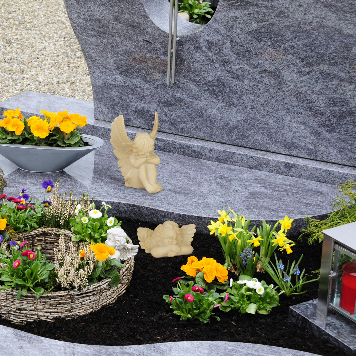 2XGRABENGEL - Weiß, Kunststoff (12.5/6/7.5cm) - Relaxdays