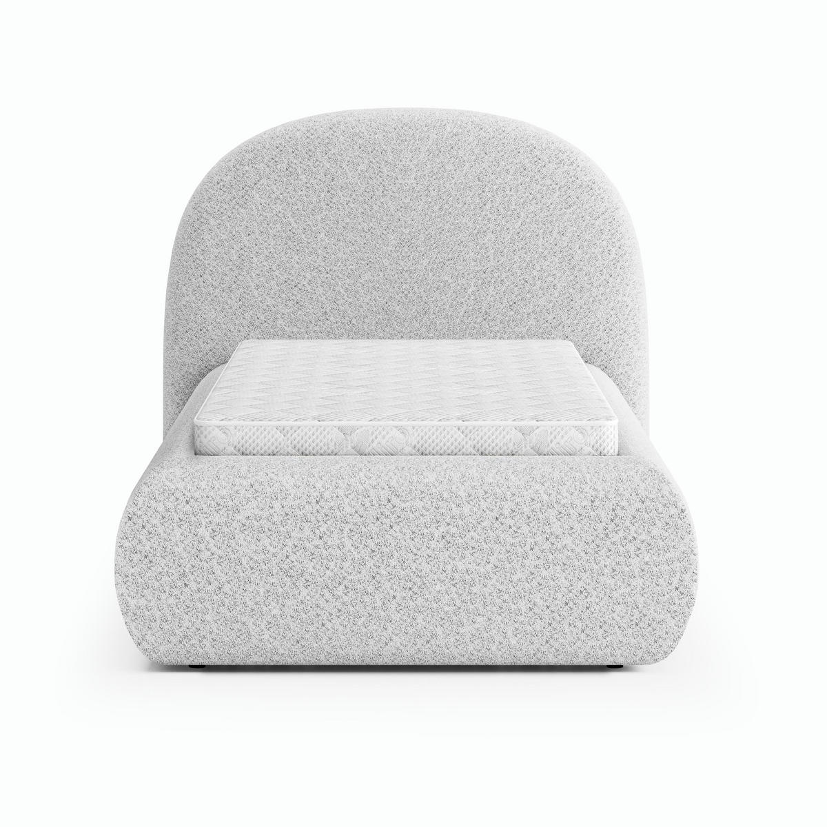 POLSTERBETT Motti 90x200, Einzelbett mit Bettkasten und Schaumstoffmatratze 10 cm, Hellgrau - Hellgrau, Holzwerkstoff (90/200cm) - Beautysofa