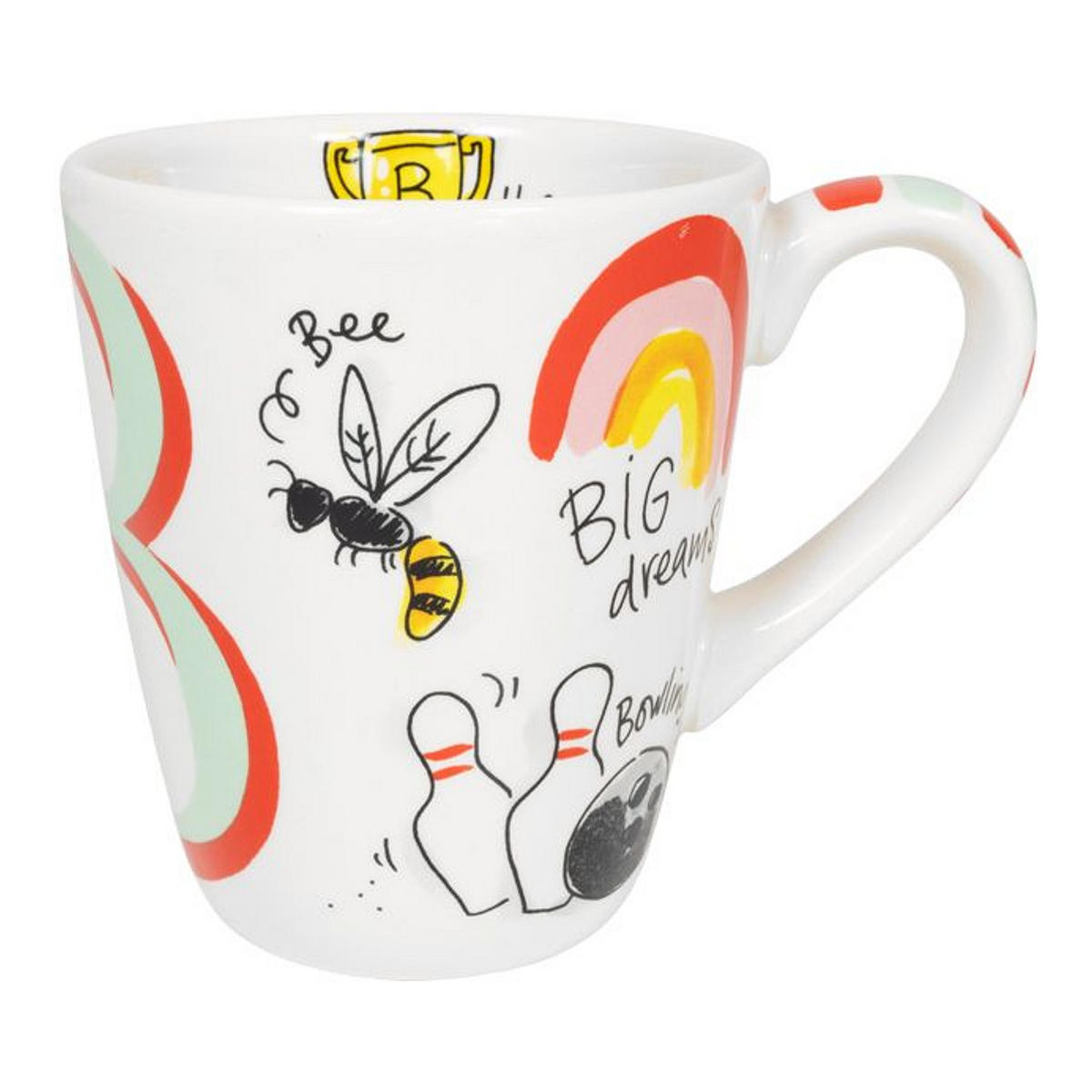 BECHER Liebesbrief B in Bunt - 350 ml - Multicolor, Keramik (0.35L) - Blond Amsterdam