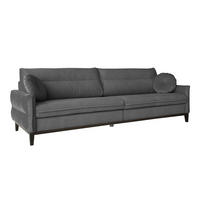 SOFA 3-SITZER Belweder Velours grau - Wengefarben/Grau, Holz/Textil (268/95/94cm) - Beautysofa