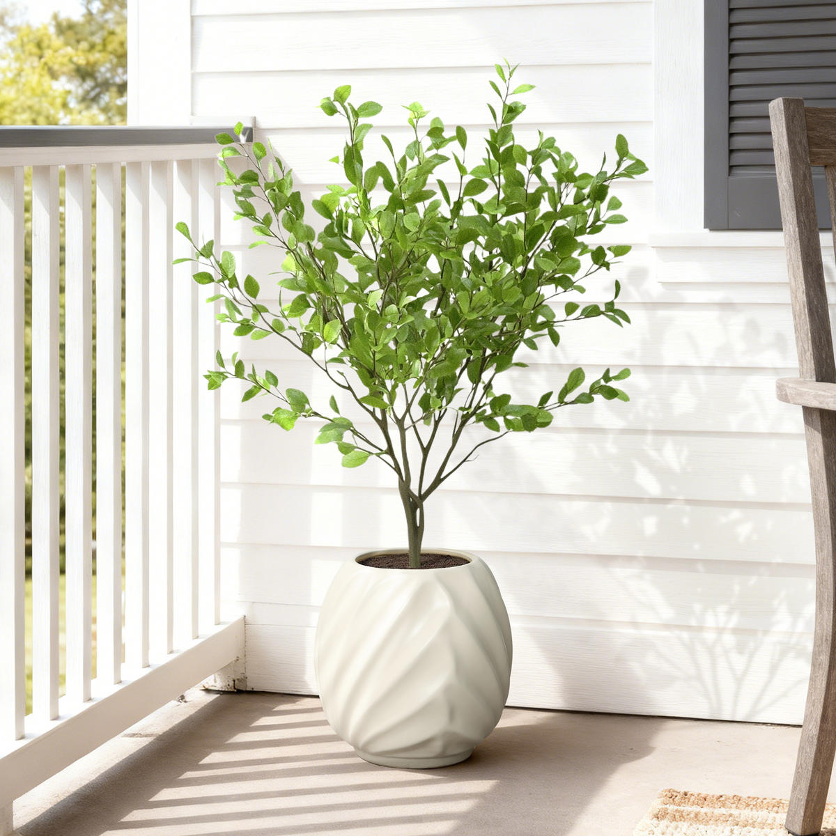 KERAMIK Blumentopf 31x31cm - Weiß, Keramik (31.8cm) - Hometopia
