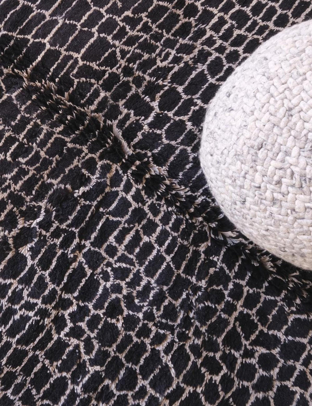 BERBERTEPPICH besonders dick und modern 200x 300 cm - Schwarz, Naturmaterialien (200/300cm) - AFK Living